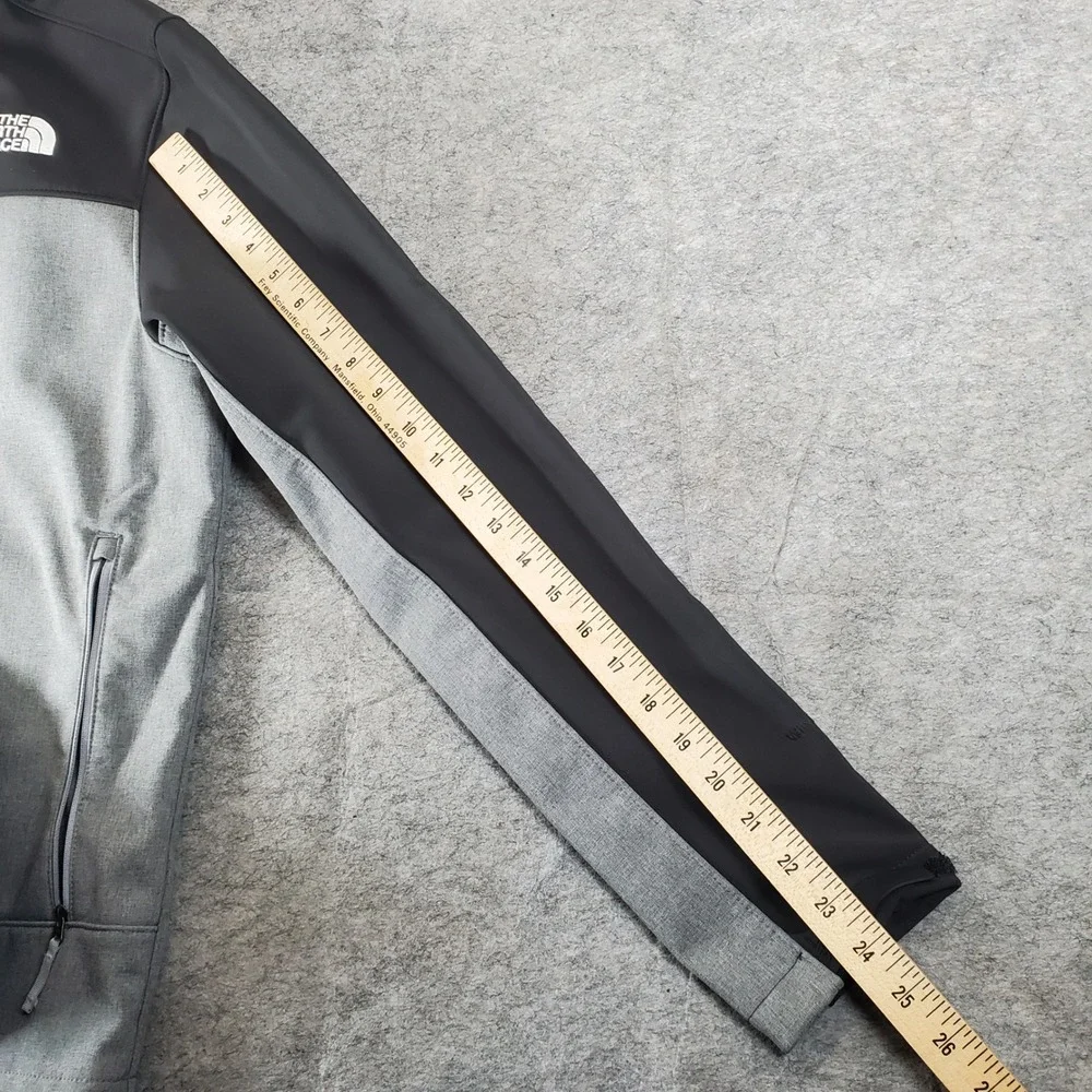 The North Face Apex Jacket Men Medium Gray Black Bionic Softshell Full Zip Coat